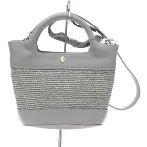 Helen Kaminski Pinima S Tress Gray  Women's Leather Raffia Tote Bag